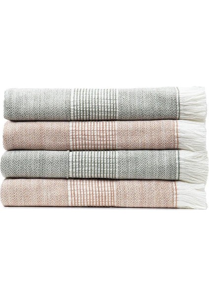 Yumuşak ve şık 4'lü pamuk havlu seti, 50x90 cm, doğal renkler, yüz havlusu