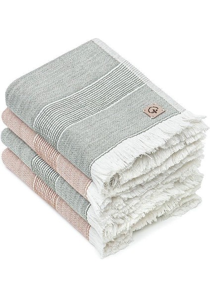 Yumuşak ve şık 4'lü pamuk havlu seti, 50x90 cm, doğal renkler, yüz havlusu fiyatları