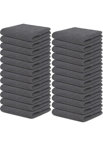 30x30 Gri Pamuklu El Havlusu 4'lü Set, Yumuşak ve Havalı Tasarım