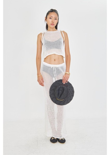 Ajurlu Askılı Bluz