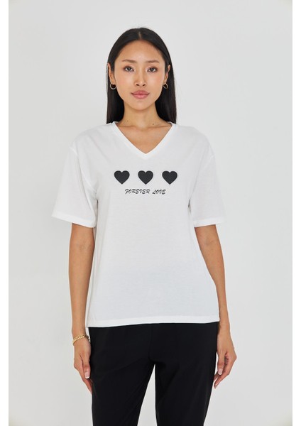 Forever Love Baskılı T-Shirt