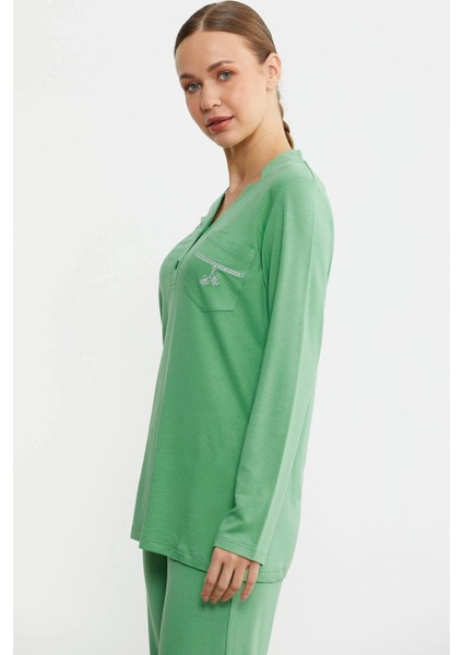 Sementa 76438 Yarım Düğmeli Cep Detaylı Pijama Takım fırsatları