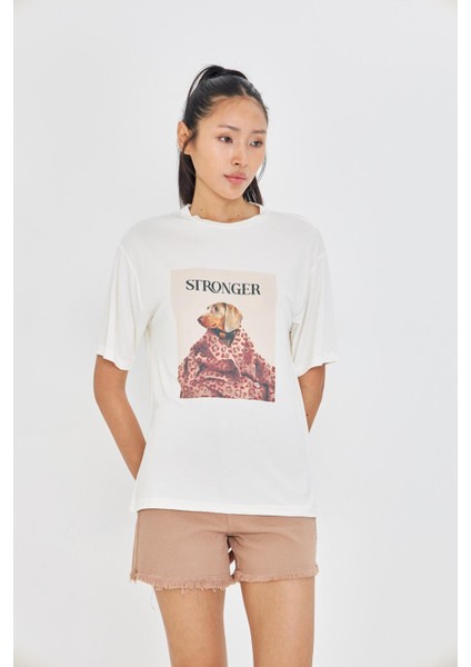 Stronger Baskılı T-Shirt