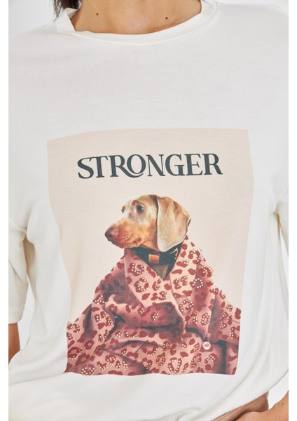 Stronger Baskılı T-Shirt