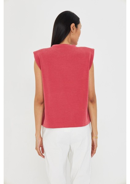 Sıfır Kol Taşlı Modal T-Shirt