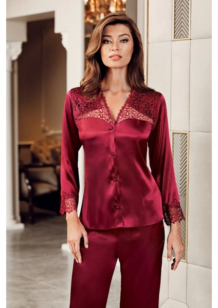 Freshness 9600-PT Saten Dantel Detay Pijama Takım