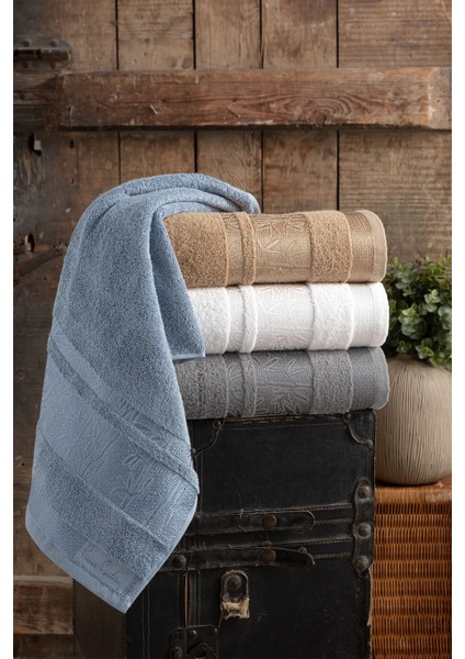 Renkli 4'lü Bambu Yüz Havlusu Seti, yumuşak ve şık tasarım