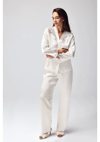 Freshness 9950-PT Saten Dantel Detaylı Pijama Takımı