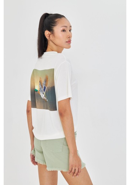 Ördek Nakışlı Taşlı T-Shirt