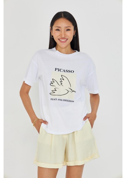 Picasso Baskılı Süprem T-Shirt