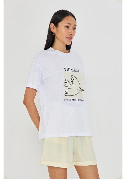 Picasso Baskılı Süprem T-Shirt