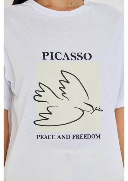 Picasso Baskılı Süprem T-Shirt