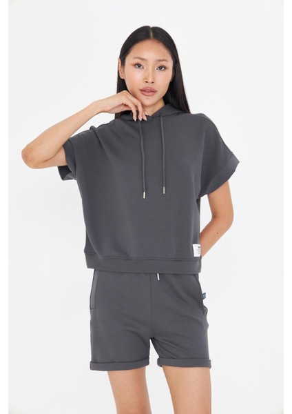 Kapüşonlu Kısa Kol Modal Sweatshirt fırsatları