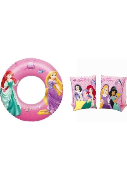 Renkli Prensesler Havuz ve Deniz Simit Kolluk Seti, 2'li Paket, Pembe ve Karışık Renkler