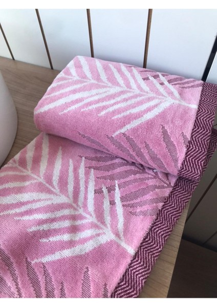 Yaprak Desenli Kadife El ve Yüz Havlusu, 50x90, Pembe, Pamuklu, Yumuşak ve Şık fiyatları