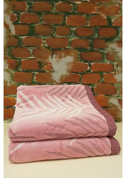 Yaprak Desenli Kadife El ve Yüz Havlusu, 50x90, Pembe, Pamuklu, Yumuşak ve Şık modelleri