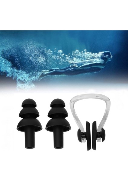 Silikon Kulak ve Burun Klipsi Seti, 2'li ve 22'li, Siyah, Yaş 8+
