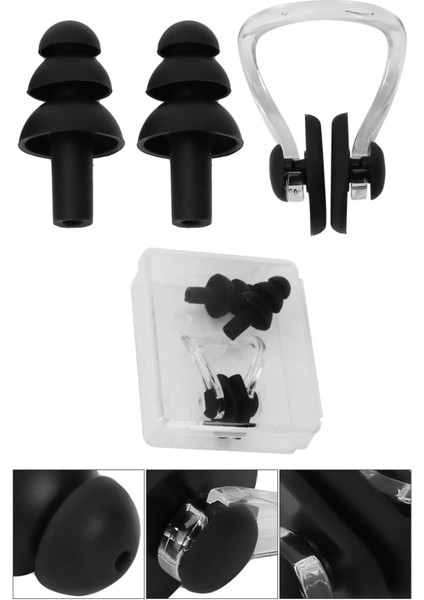 Silikon Kulak ve Burun Klipsi Seti, 2'li ve 22'li, Siyah, Yaş 8+ indirimleri