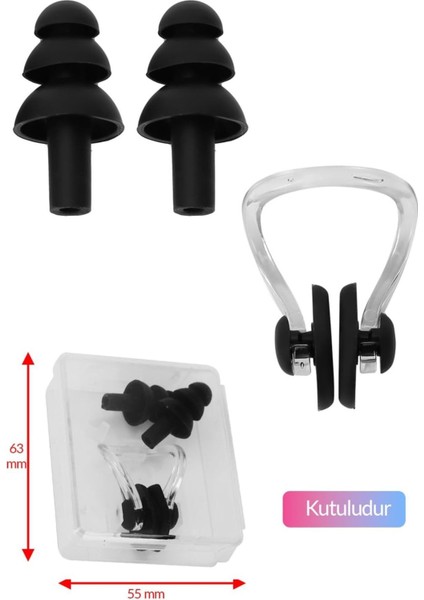 Silikon Kulak ve Burun Klipsi Seti, 2'li ve 22'li, Siyah, Yaş 8+