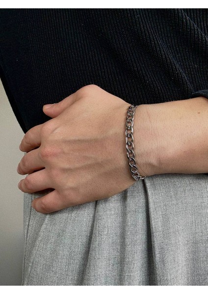 Silver Erkek Zincir Bileklik Kadın Paslanmaz Çelik Renk Atmaz Unısex Kararmaz Çelik Bileklik fiyatları