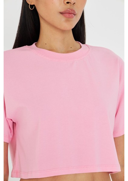 Bisiklet Yaka Crop T-Shirt fırsatları