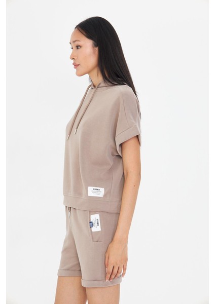 Kapüşonlu Kısa Kol Modal Sweatshirt indirimleri