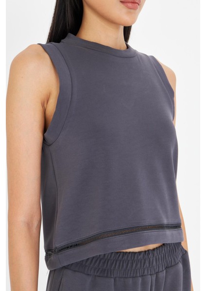 Şerit Detaylı Sıfır Kol Modal T-Shirt fiyatları