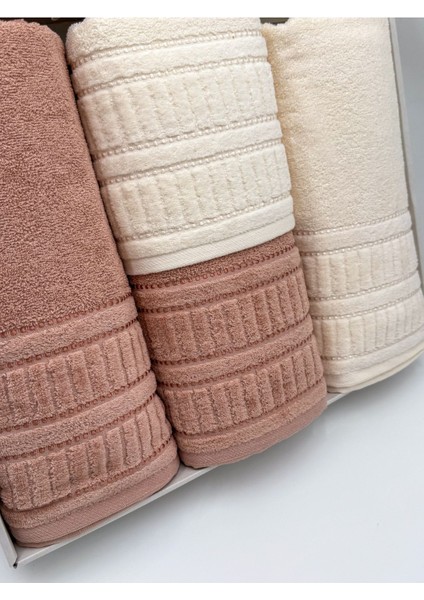 4'lü Banyo Havlu Takımı, Kiremit Krem, 50x90 ve 90x150, Pamuklu, Setli fiyatları