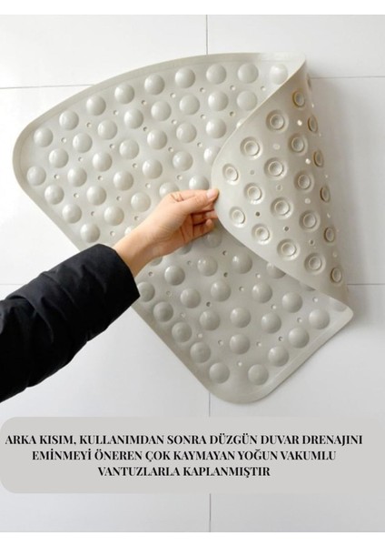 Vantuzlu Midye Desenli Kaydırmaz Banyo Paspası 54x54 cm