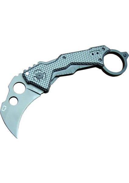 Quartermaster DA46 Outdoor Çakı 18 cm - Tırtıklı, Karbon Fiber Sap