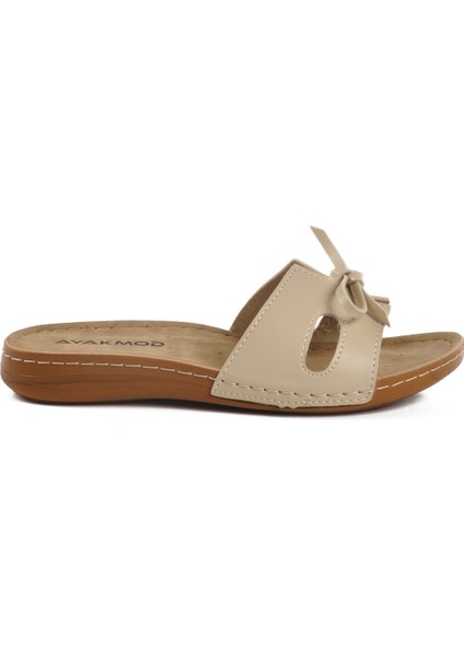 Bej Anatomik Kadın Düz Terlik