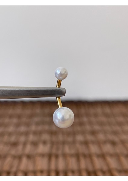 316 L Cerrahi Çelik Şık 10 mm Incili Göbek Piercingi Inci Piercing