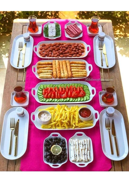 6'lı orta boy beyaz seramik sunum tabağı seti, dayanıklı ve mikrodalga uyumlu fiyatları