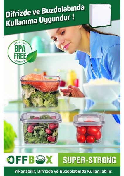 36'lı 72 Parça Kare Saklama Kabı Seti, 0,55-1,7 Litre, Gri, Etiket Hediyeli fırsatları