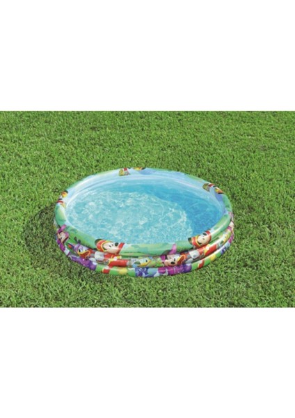 Renkli çocuk plaj havuzu 122x25cm, üç halkalı, pompasız, 1 yaş uygun