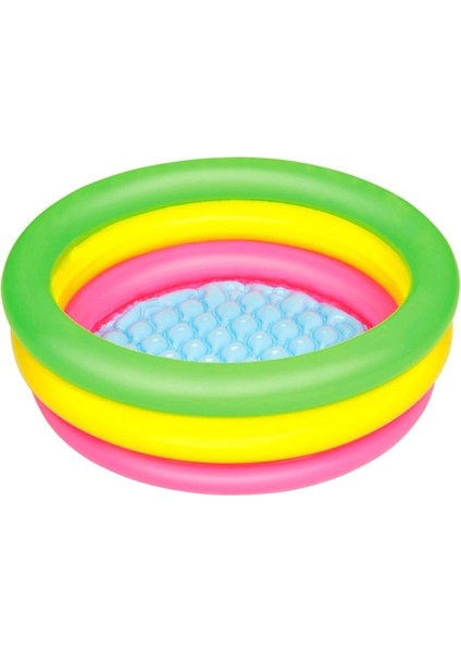 3 Bölmeli Renkli Çocuk Havuzu 70x24 cm, Güvenli ve Dayanıklı, 1+ Yaş, TR