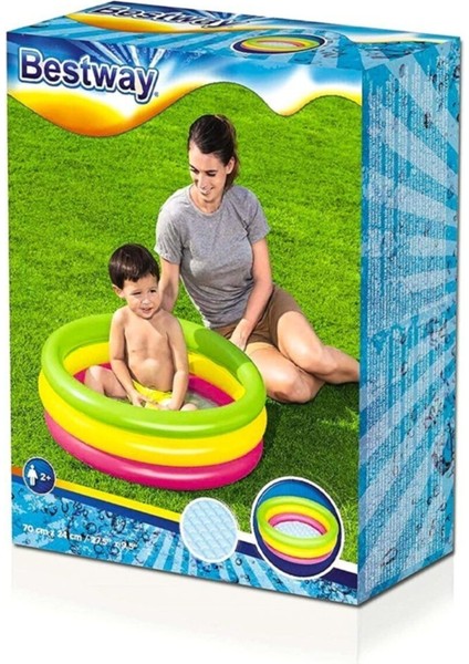 3 Bölmeli Renkli Çocuk Havuzu 70x24 cm, Güvenli ve Dayanıklı, 1+ Yaş, TR fırsatları