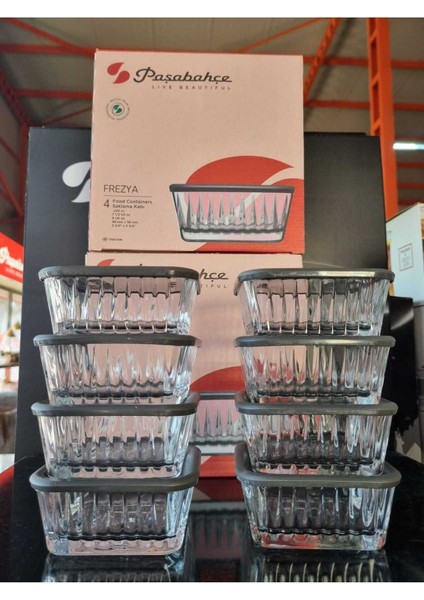 Frezya Gri Kapaklı 8'li Kase Seti, Şeffaf ve Şık Tasarım, 225 ml fiyatları