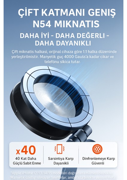 Şarjlı Elektrikli Vakumlu 3 Hareketli Araç Tutacağı 360 Derece Hiç Bir Şekilde Düşmez Vantuzlu
