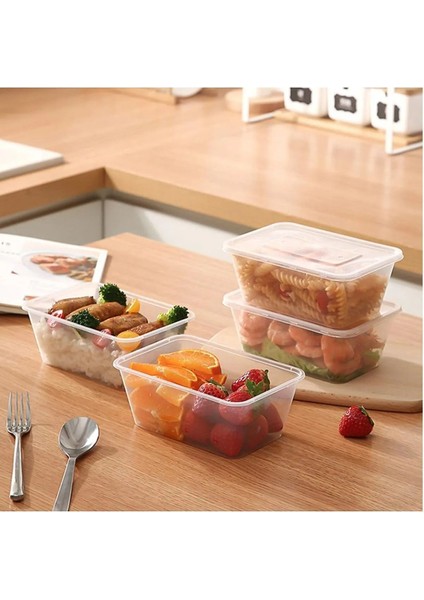 Şeffaf, kapaklı, 1 litrelik, sızdırmaz plastik saklama kabı, 20'li paket, turuncu fiyatları