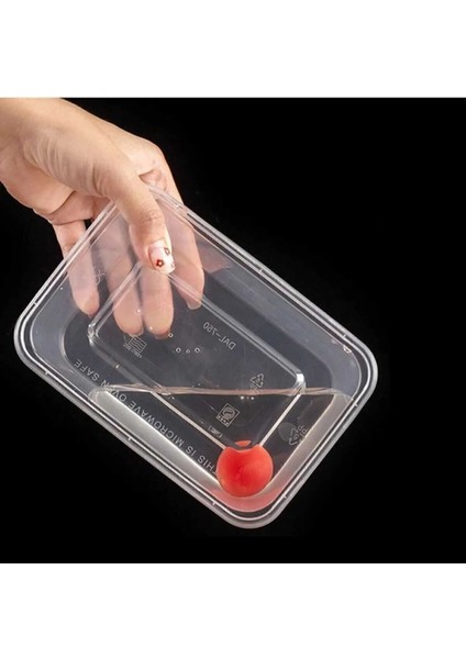 Şeffaf, kapaklı, 1 litrelik, sızdırmaz plastik saklama kabı, 20'li paket, turuncu fırsatları