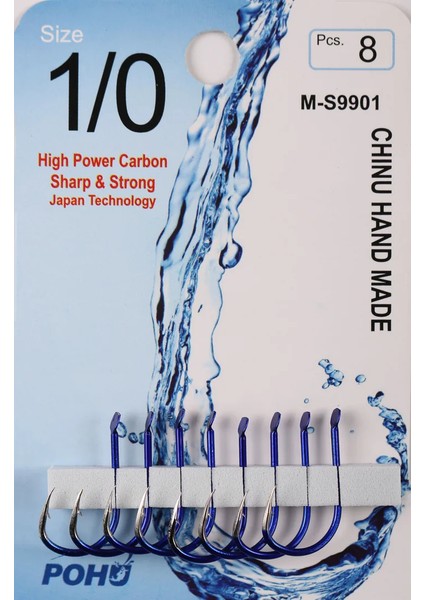 M-S9901 1/0 Numara 8'li Paket Olta Iğnesi