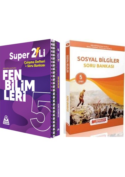 Örnek 5. Sınıf Süper Ikili Fen Bilimleri Seti ve Referans Sosyal Bilgiler Soru Bankası 2 Kitap