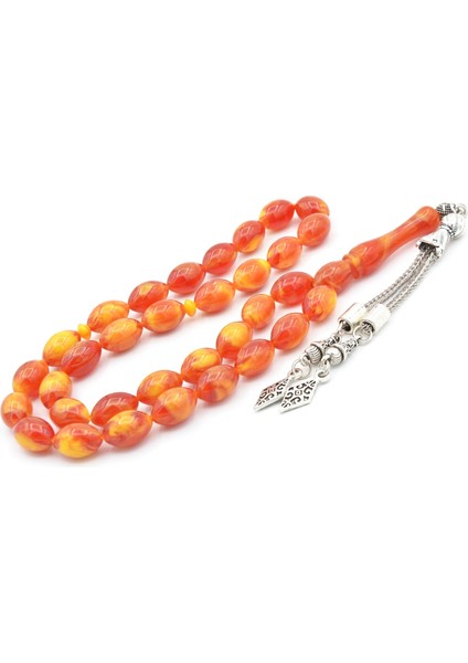 Beyzi Kesim Iri Boy Sarı Kırmızı Beyrut Kehribar Tesbih modelleri