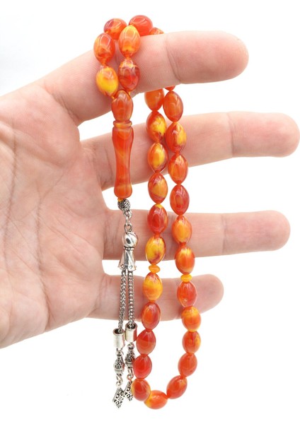 Beyzi Kesim Iri Boy Sarı Kırmızı Beyrut Kehribar Tesbih indirimleri