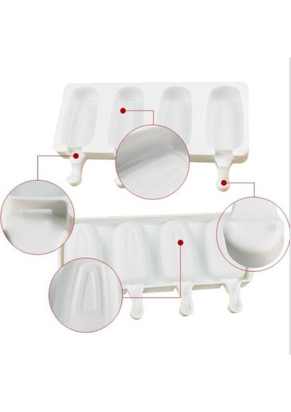 Büyük Boy Dondurma Kalıbı ve 50 Ahşap Çubuk, Pratik ve Çok Amaçlı 36x50 Silikon