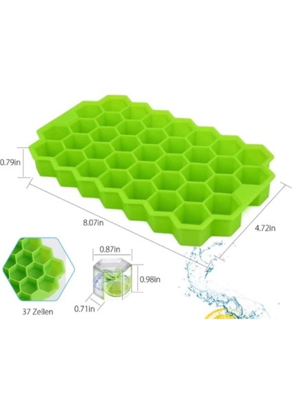 Petek Şekilli Silikon Buzluk ve Meyve Kalıbı, 37 Kapaklı, Dayanıklı ve Renkli fırsatları