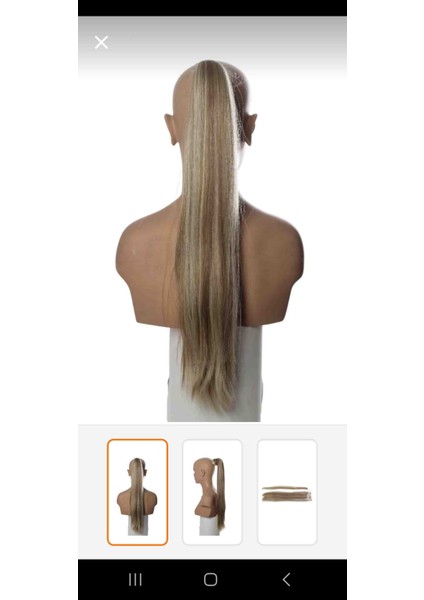 Sentetik At Kuyruğu Platin Sarısı Saç 60CM