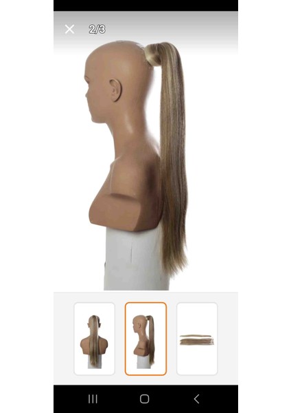 Sentetik At Kuyruğu Platin Sarısı Saç 60CM fiyatları