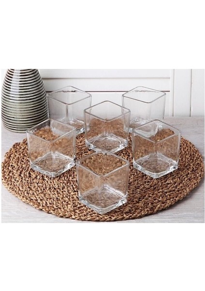 9x9 Battal Boy Cam Kare Dondurmalık Seti, 6'lı, 250 ml, Şeffaf, Şık ve kullanışlı indirimleri